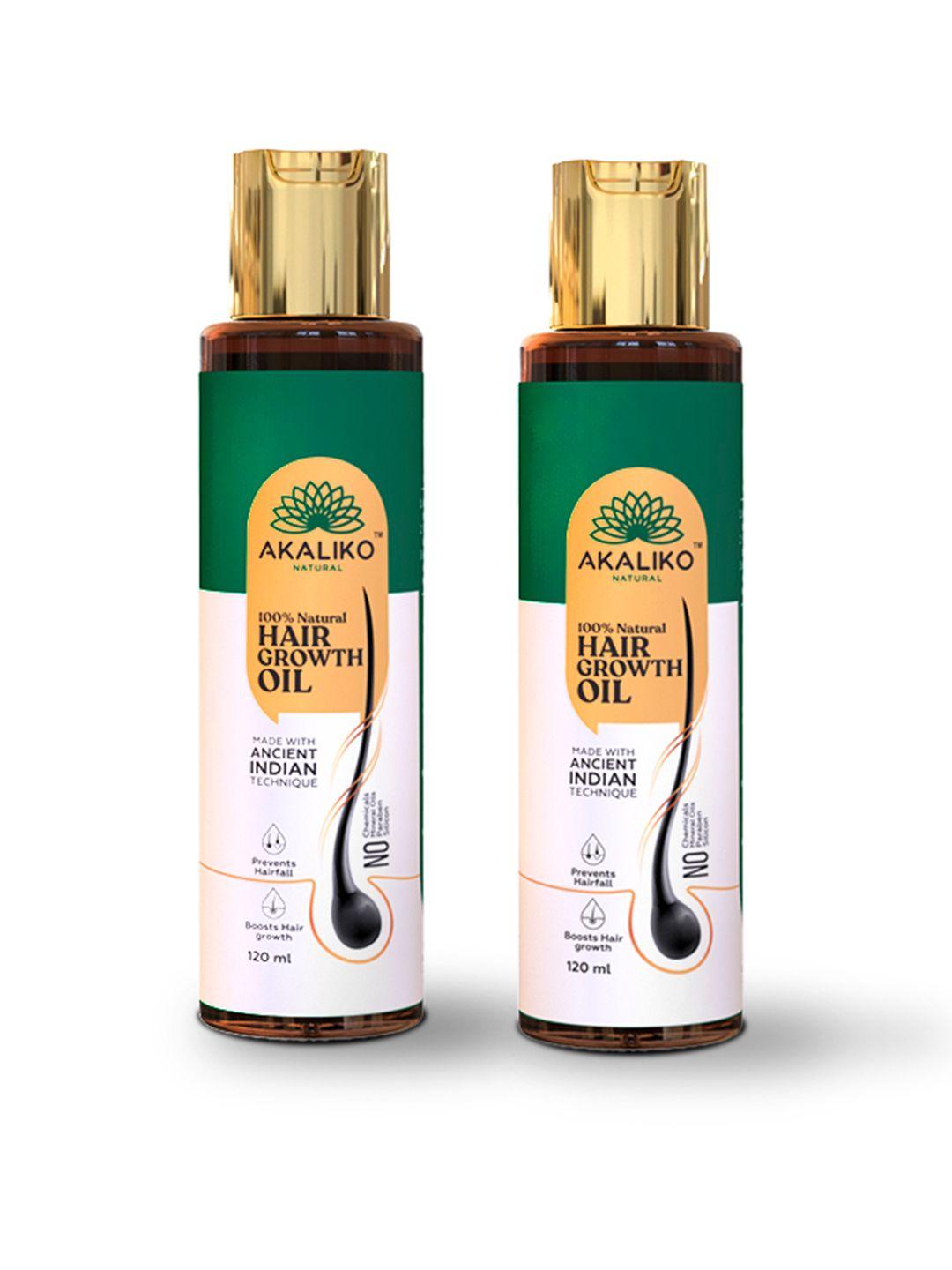 akaliko pack of 2 green hair fall control & growth natural hair oil 240 ml