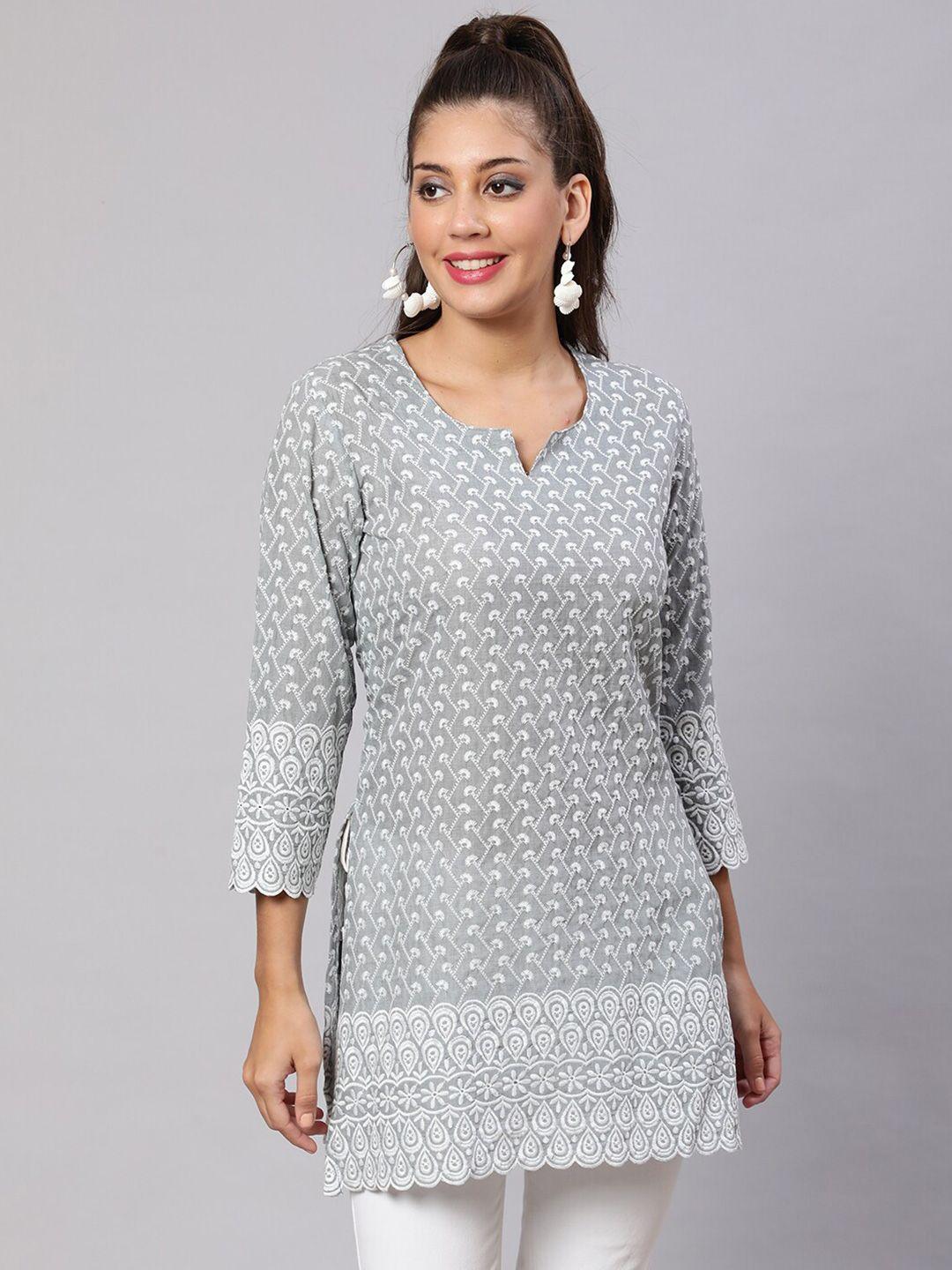 akimia ethnic motifs embroidered pure cotton kurti