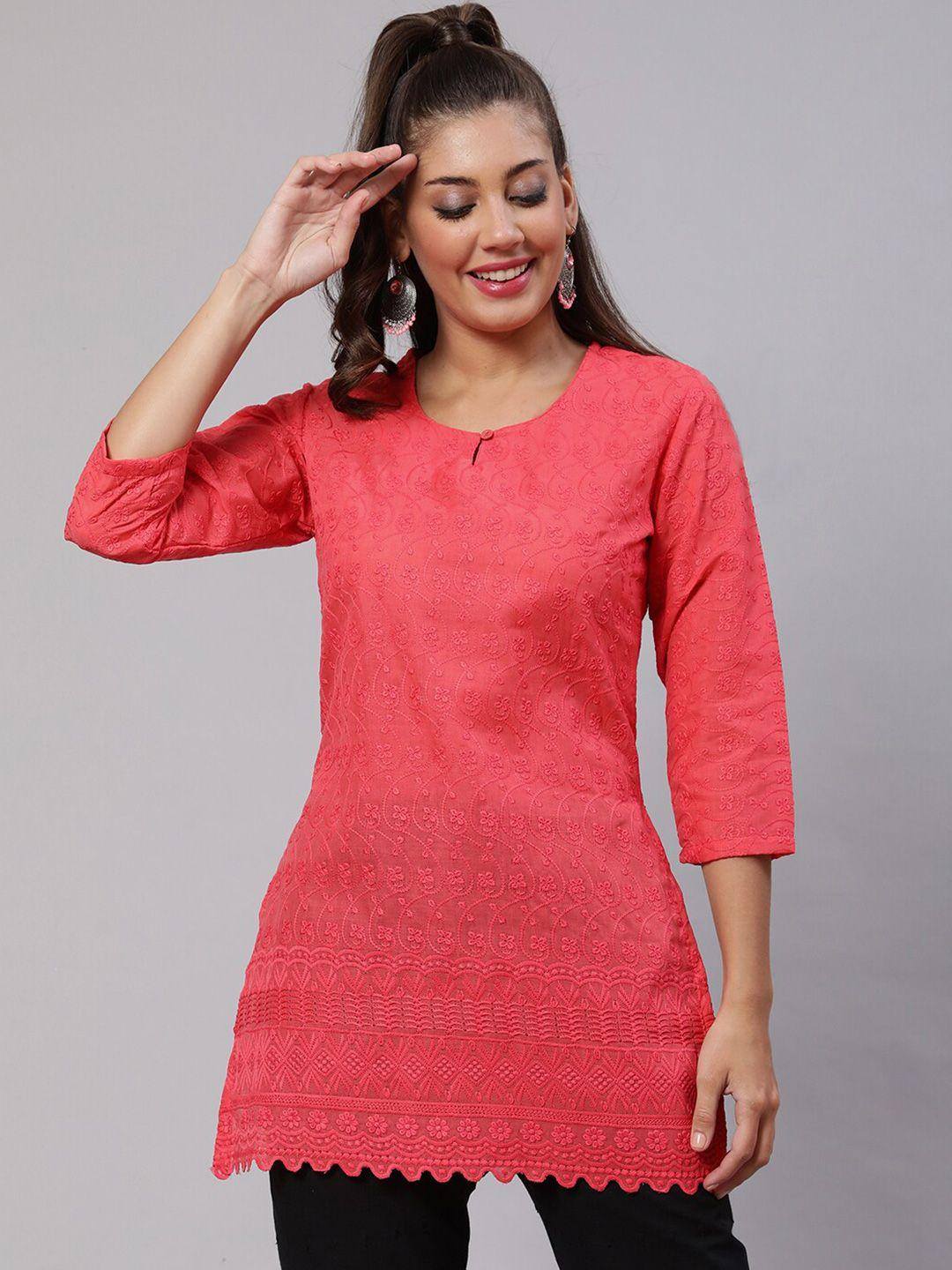 akimia ethnic motifs embroidered pure cotton kurti