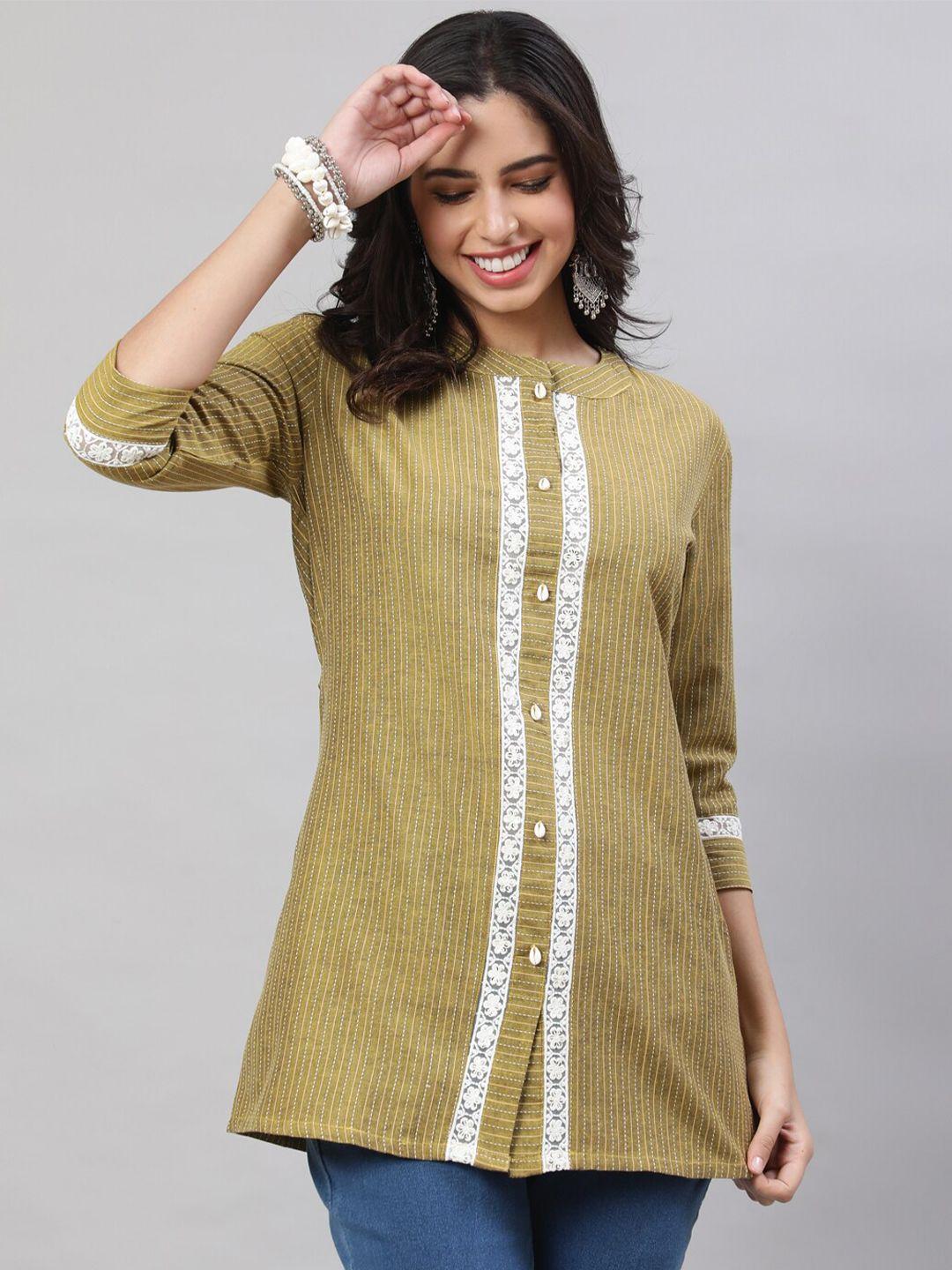 akimia striped pure cotton straight kurti