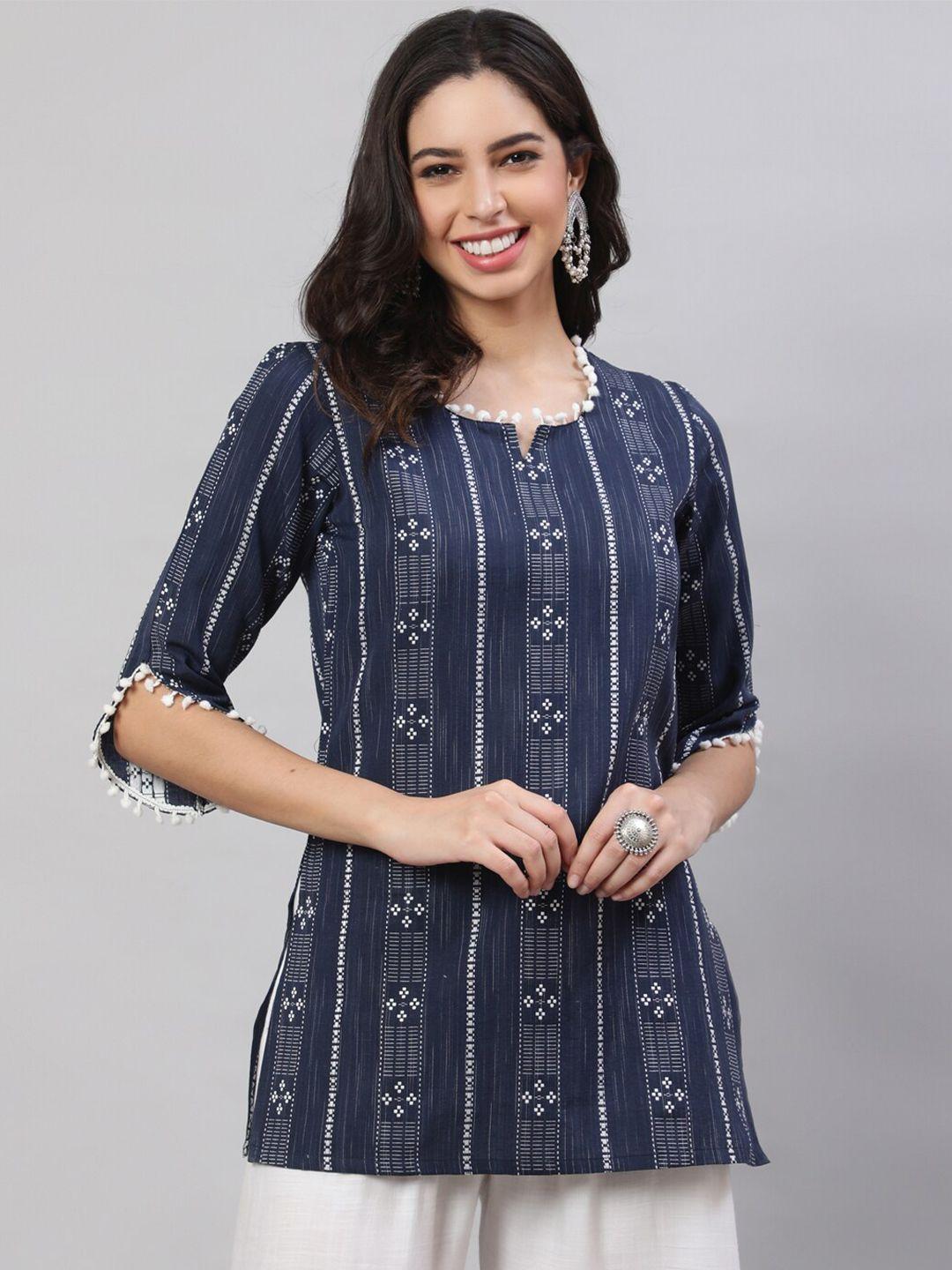 akimia striped pure cotton straight kurti