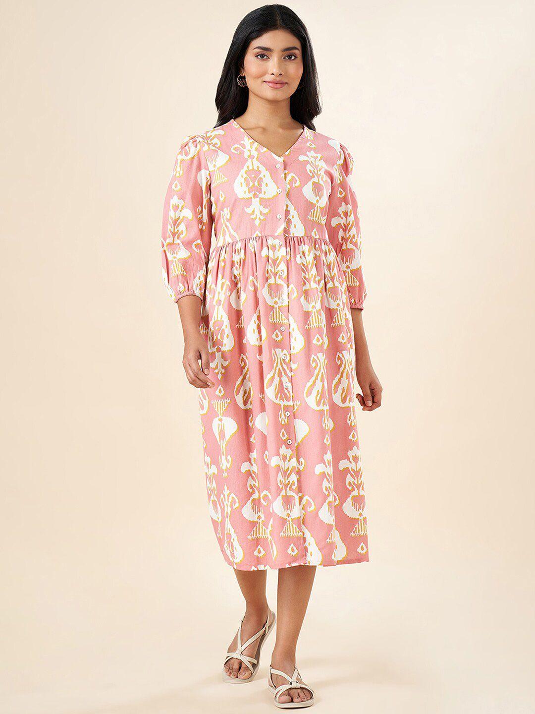 akkriti by pantaloons floral print a-line midi dress