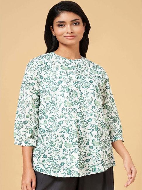 akkriti by pantaloons green cotton printed tunic