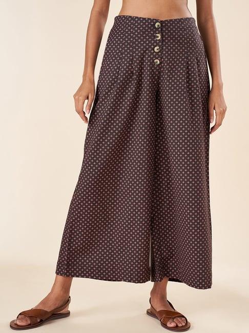 akkriti by pantaloons black cotton printed culottes