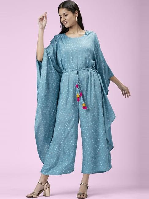 akkriti by pantaloons blue printed jumpsuit