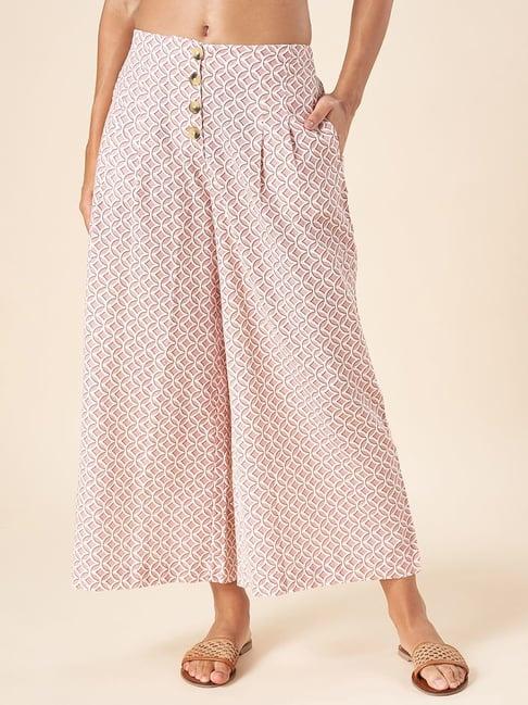 akkriti by pantaloons blush pink cotton printed culottes