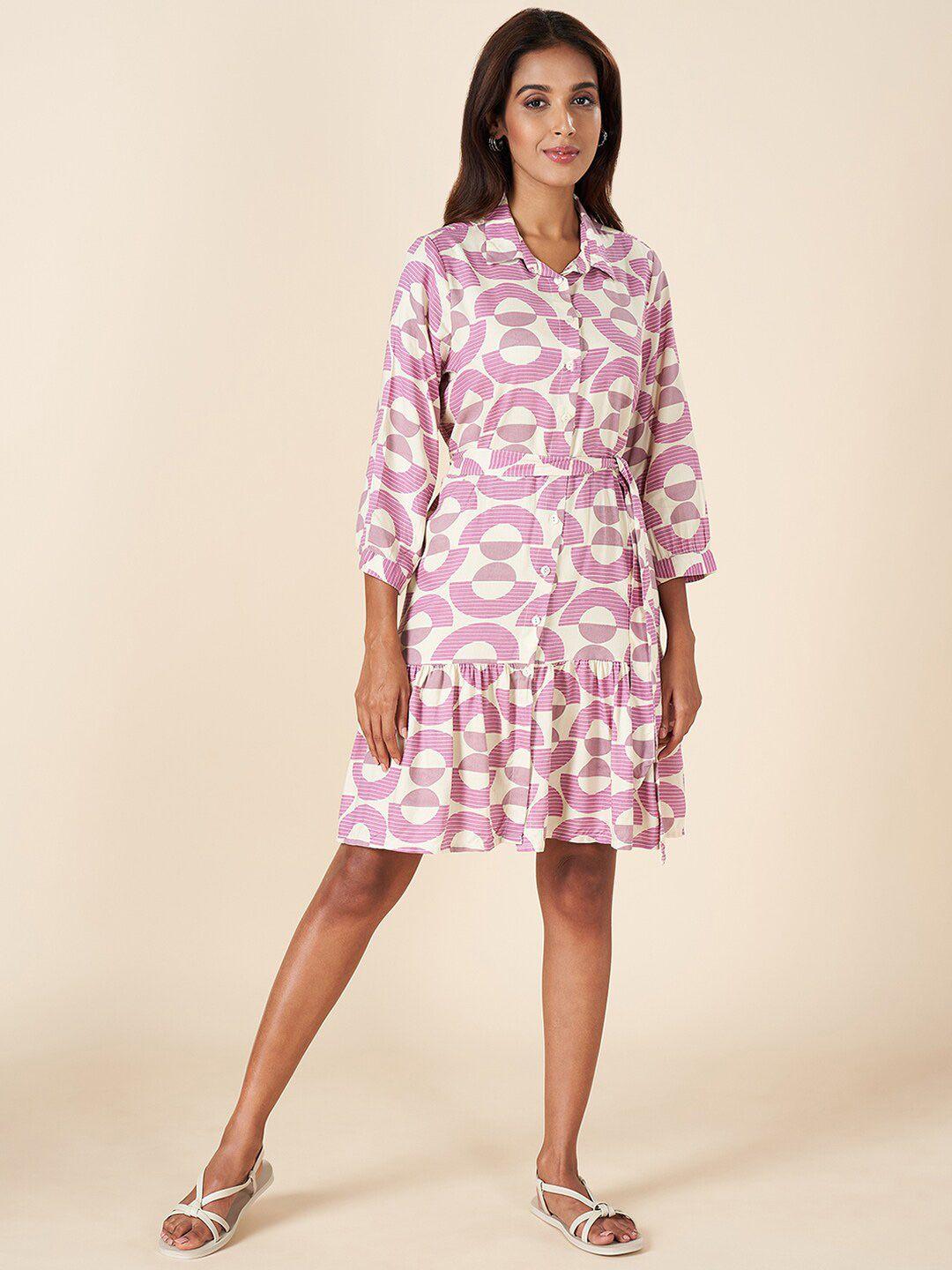 akkriti by pantaloons geometric printed shirt dress