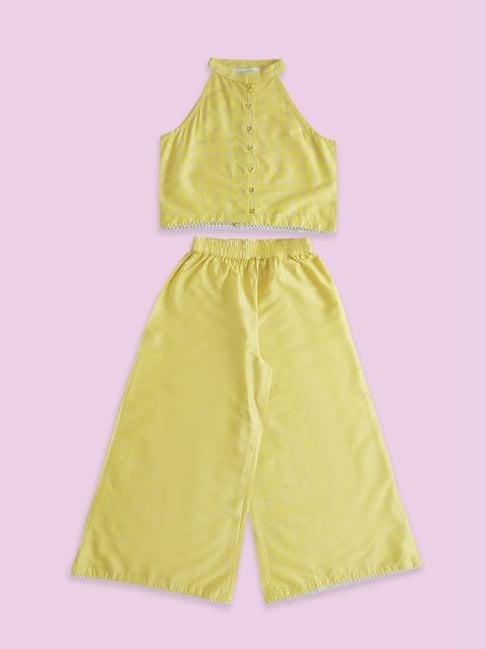 akkriti by pantaloons kids yellow printed top set