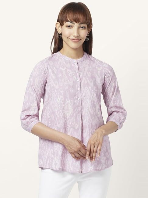 akkriti by pantaloons lilac cotton printed tunic