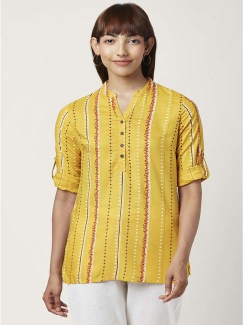 akkriti by pantaloons mustard printed tunic