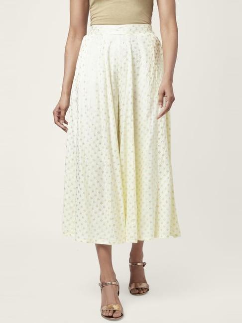 akkriti by pantaloons off-white printed culottes