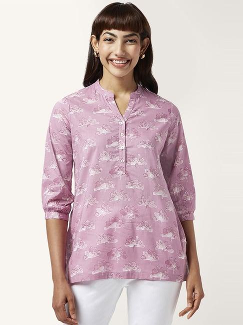 akkriti by pantaloons pink cotton printed tunic