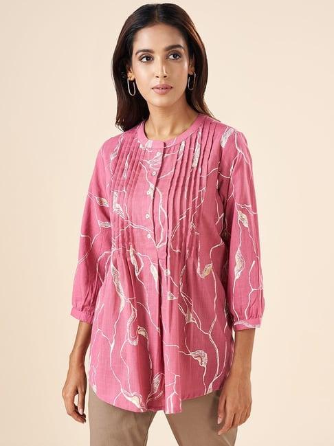 akkriti by pantaloons pink cotton printed tunic