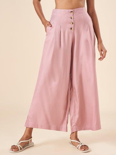akkriti by pantaloons pink high rise culottes