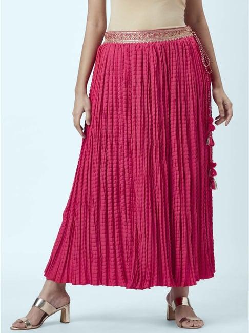 akkriti by pantaloons pink regular fit skirt