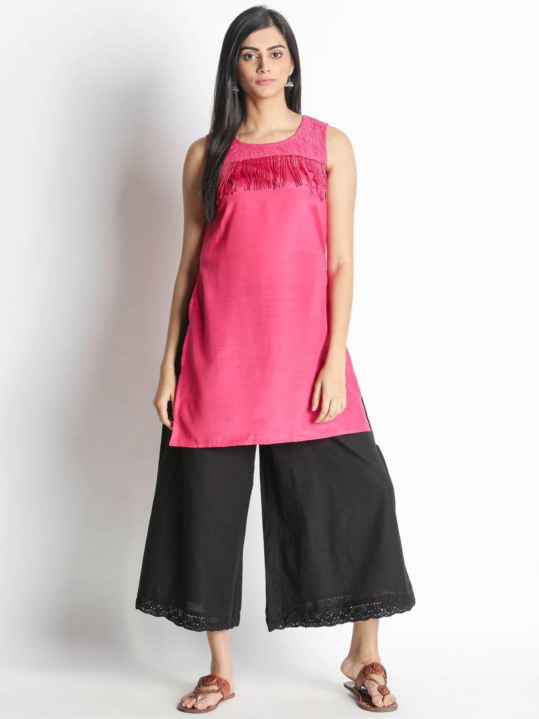 akkriti by pantaloons pink solid tunic