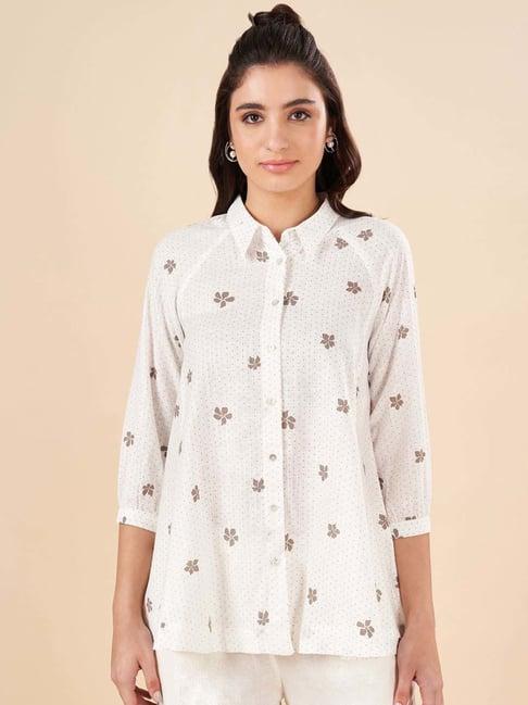 akkriti by pantaloons snow white printed tunic