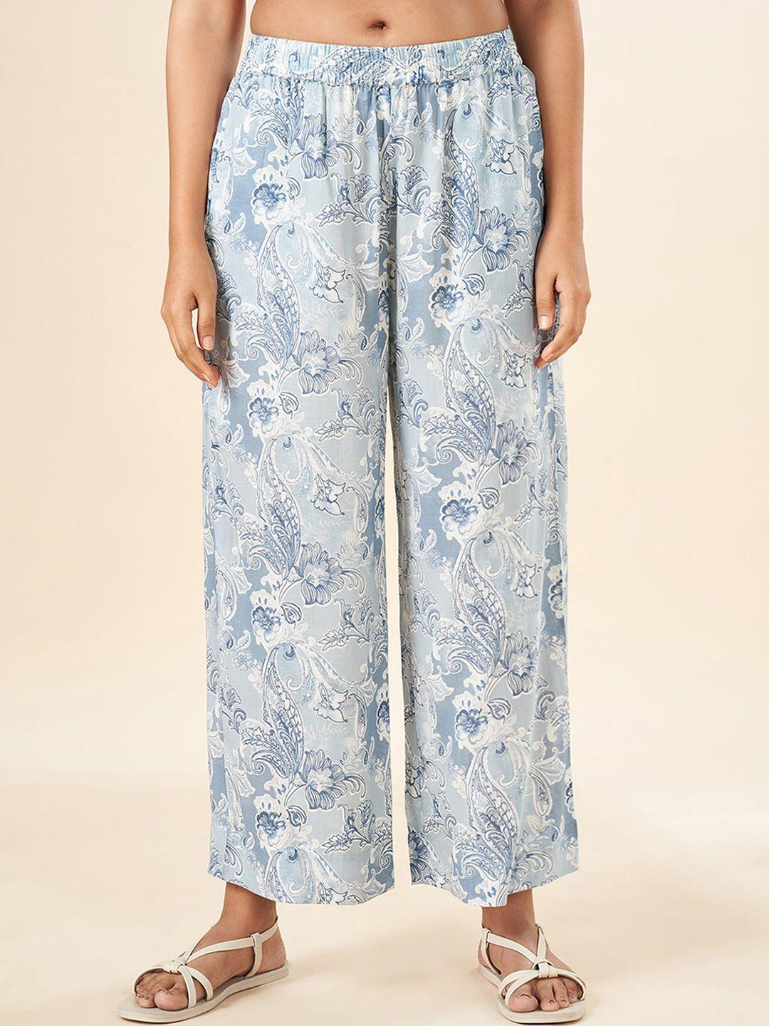 akkriti by pantaloons women floral printed trousers