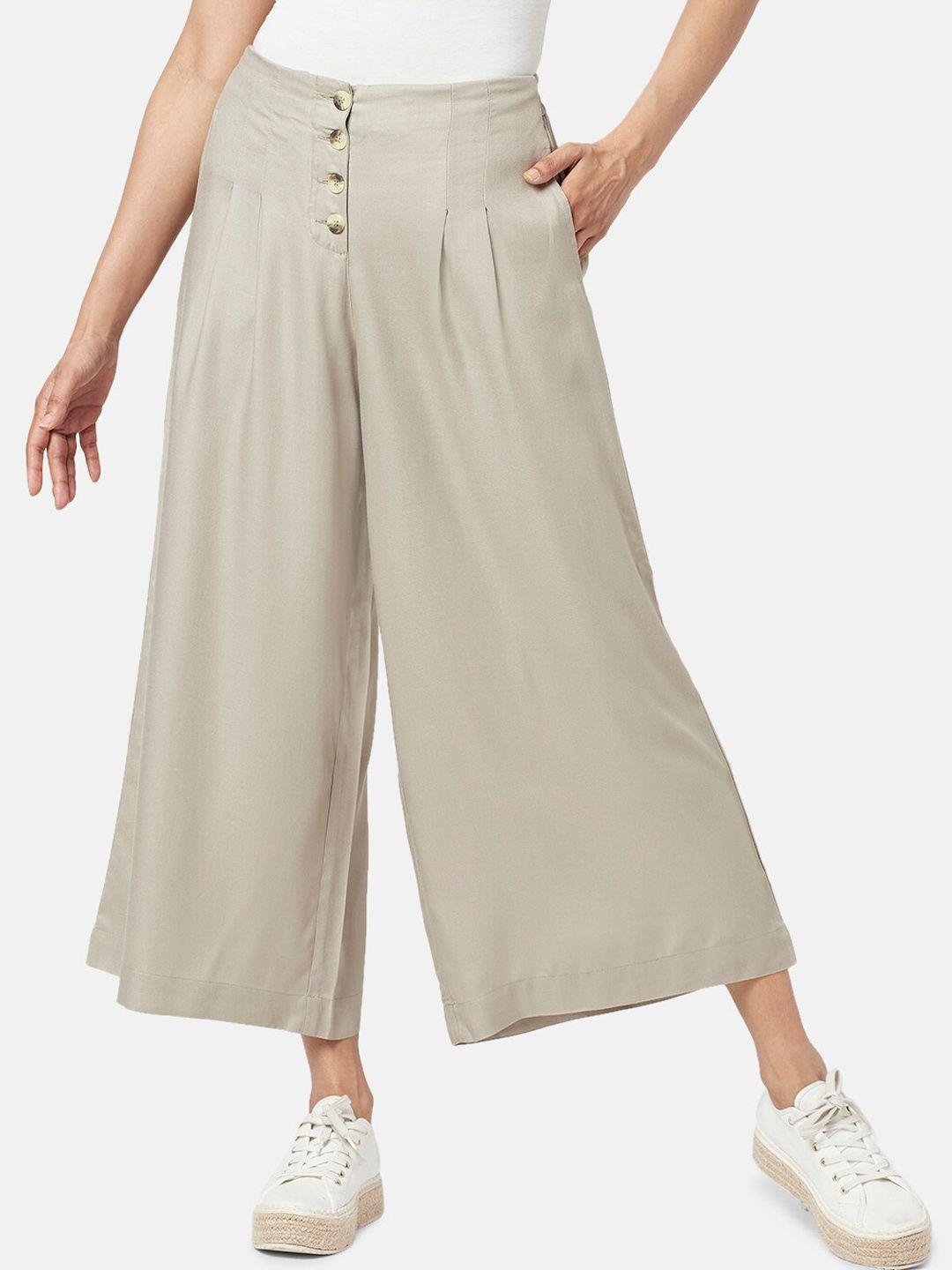 akkriti by pantaloons women pleated culottes trousers