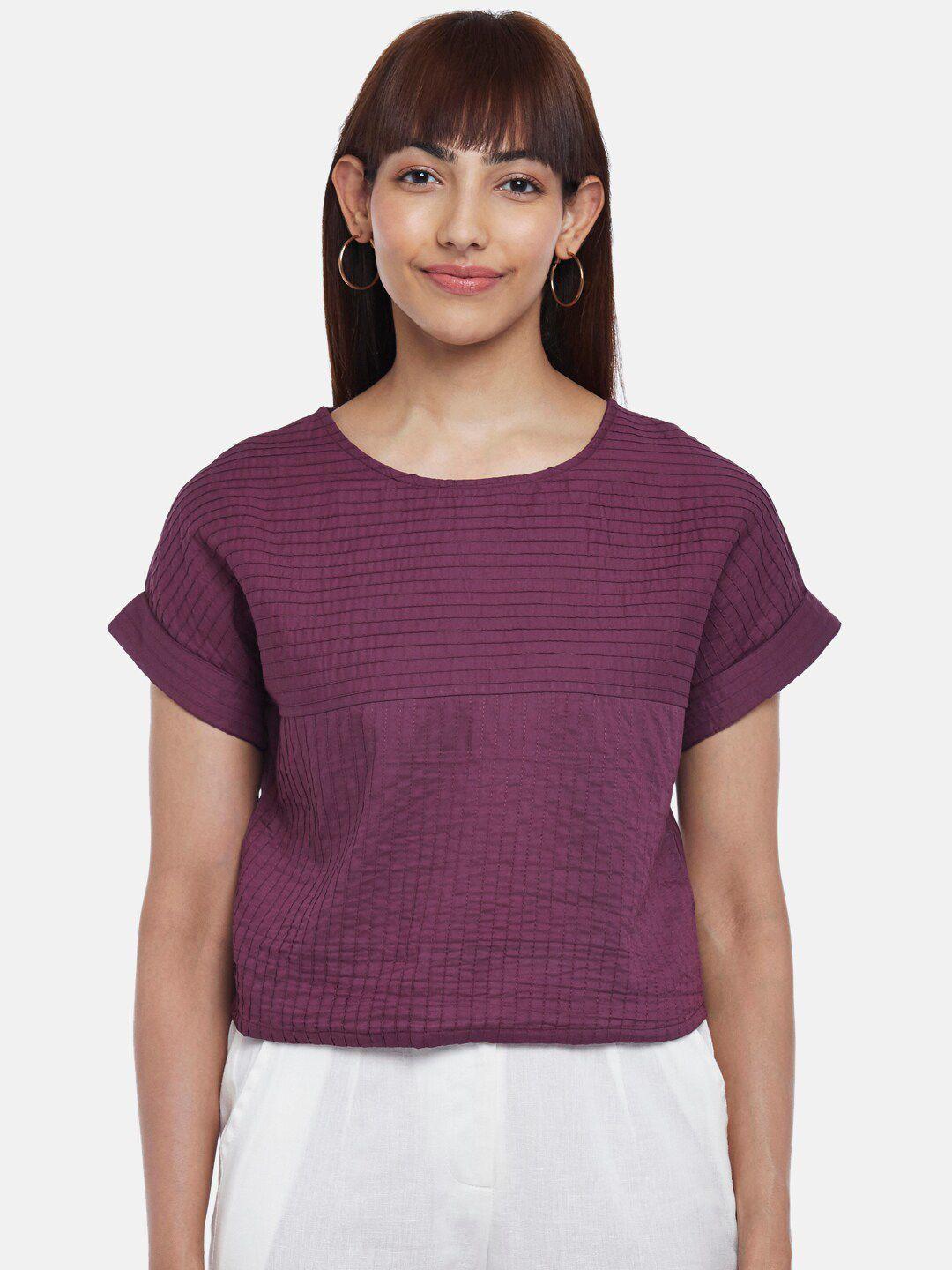 akkriti by pantaloons women purple extended sleeves top