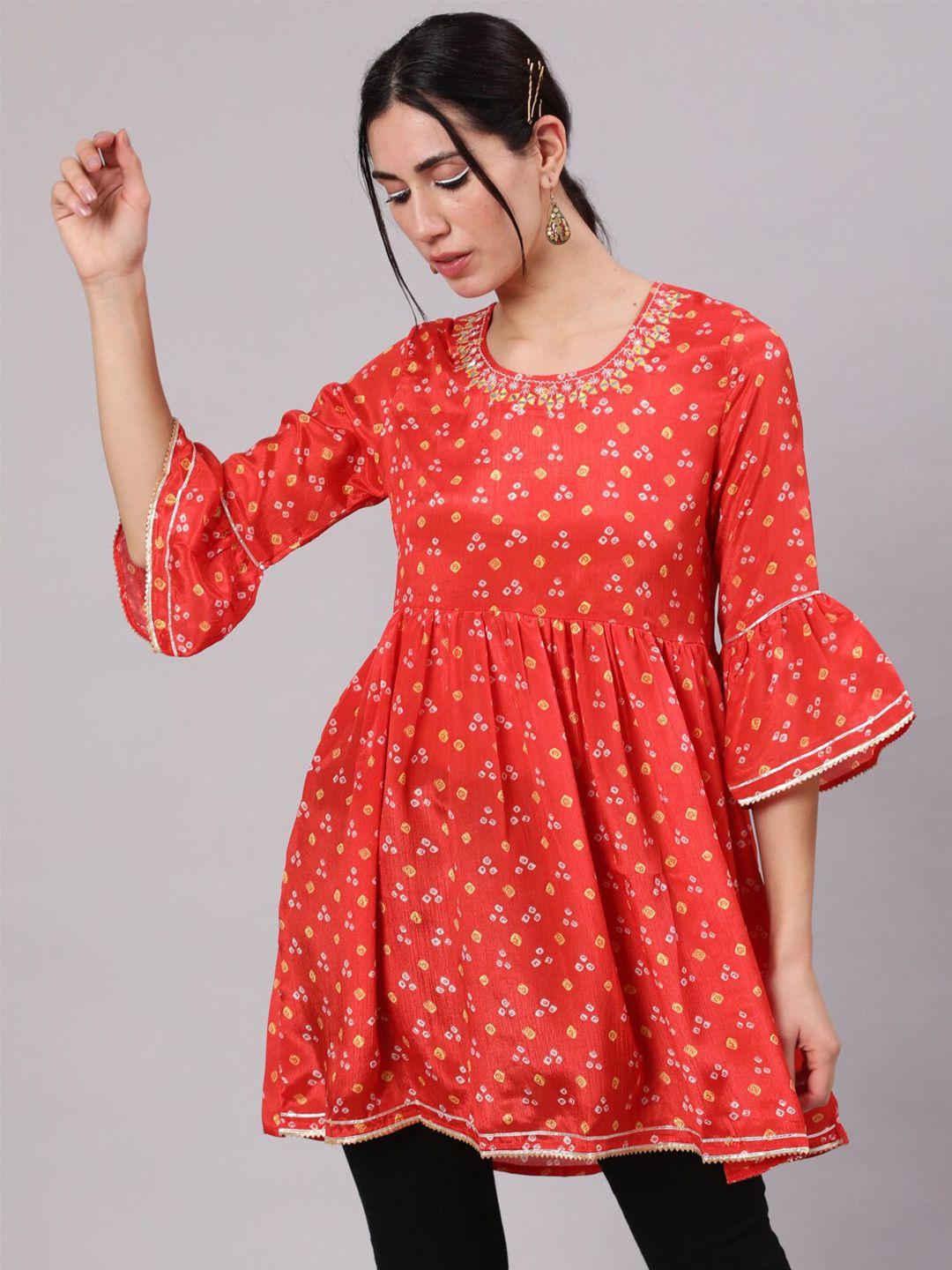 aks bandhani printed tunic