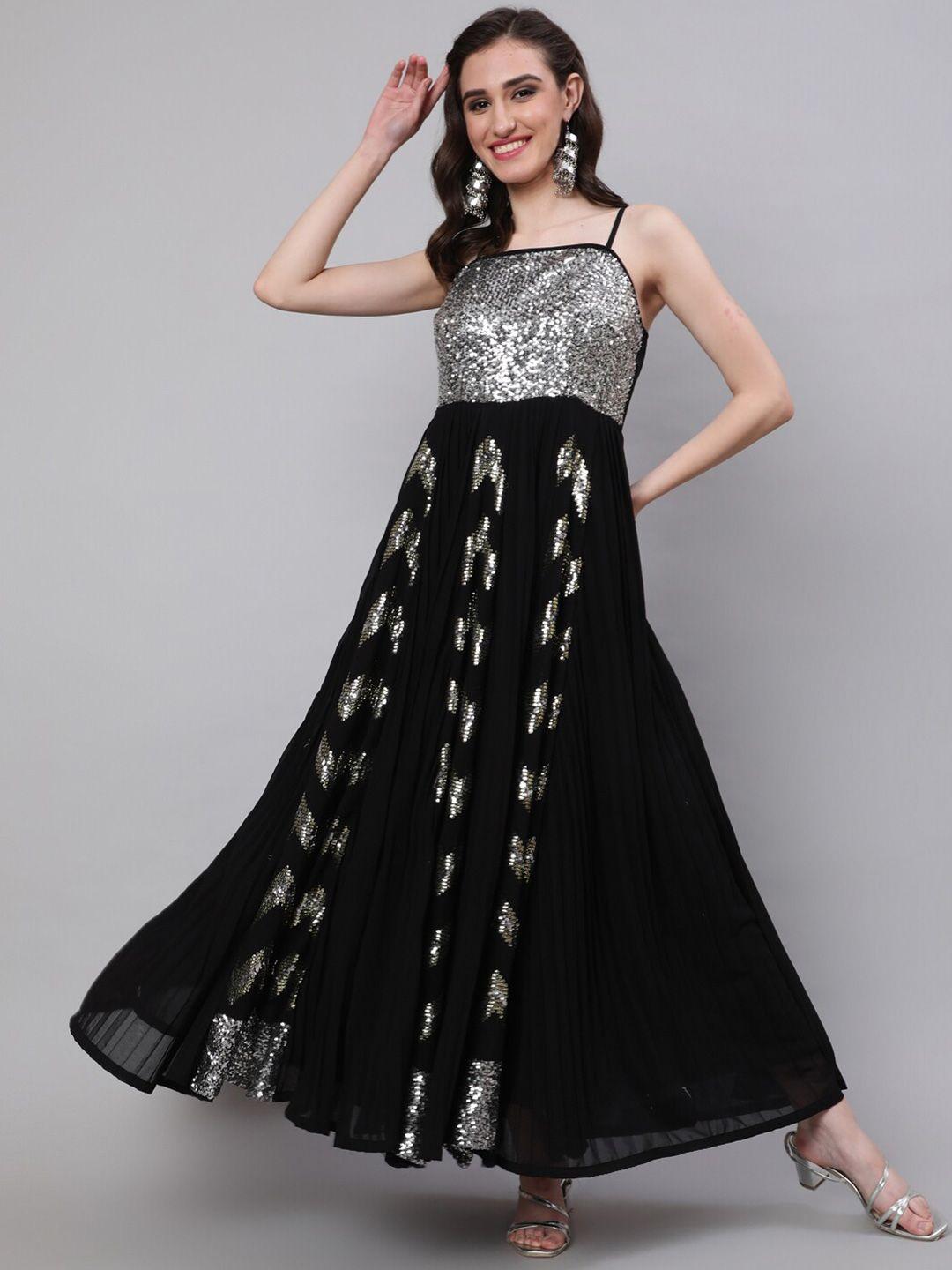 aks couture embellished sleeveless georgette maxi dress