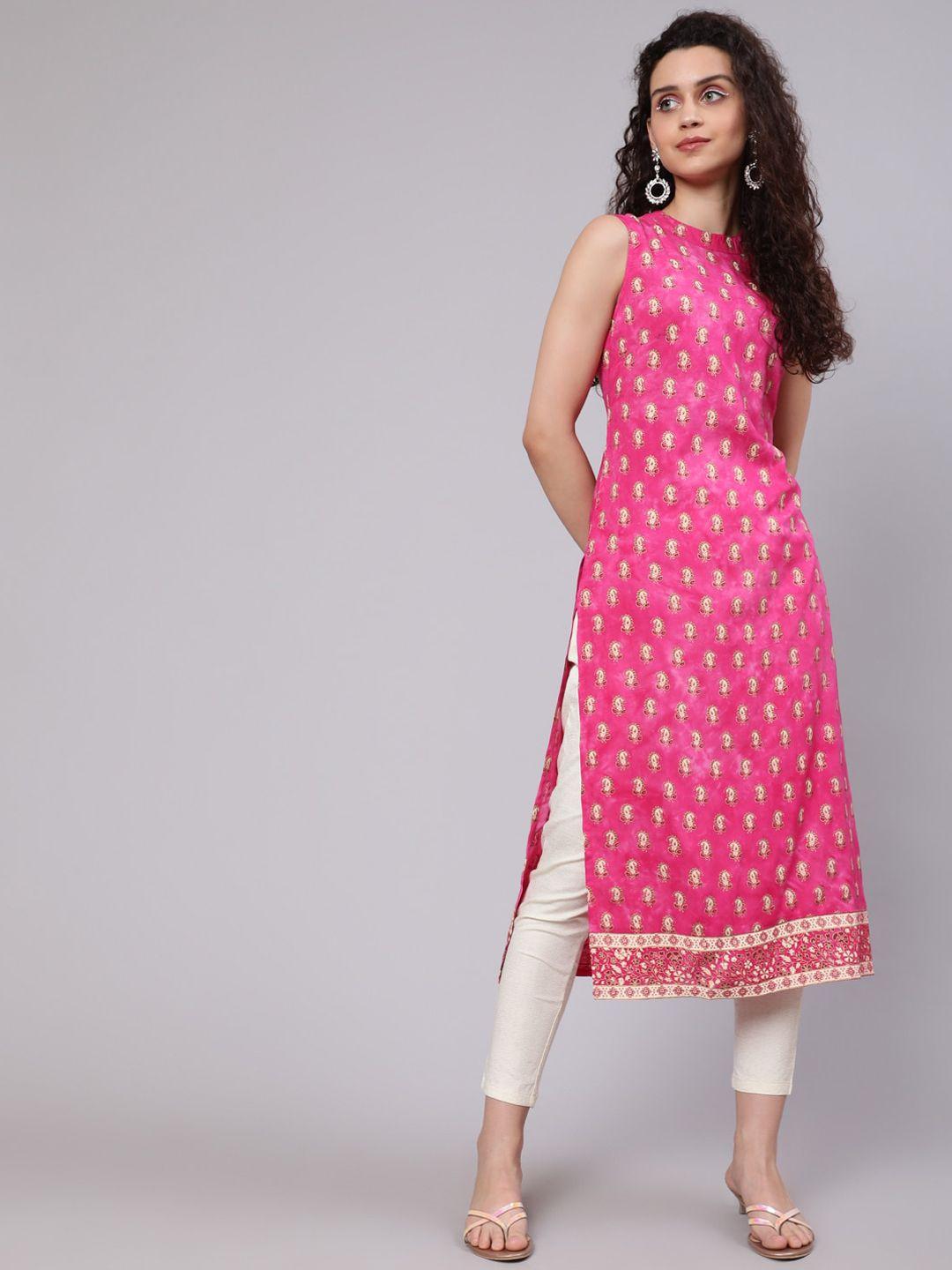 aks ethnic motifs printed straight kurta