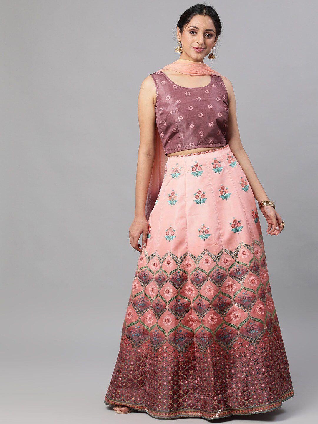 aks khari printed ready to wear lehenga & blouse with dupatta