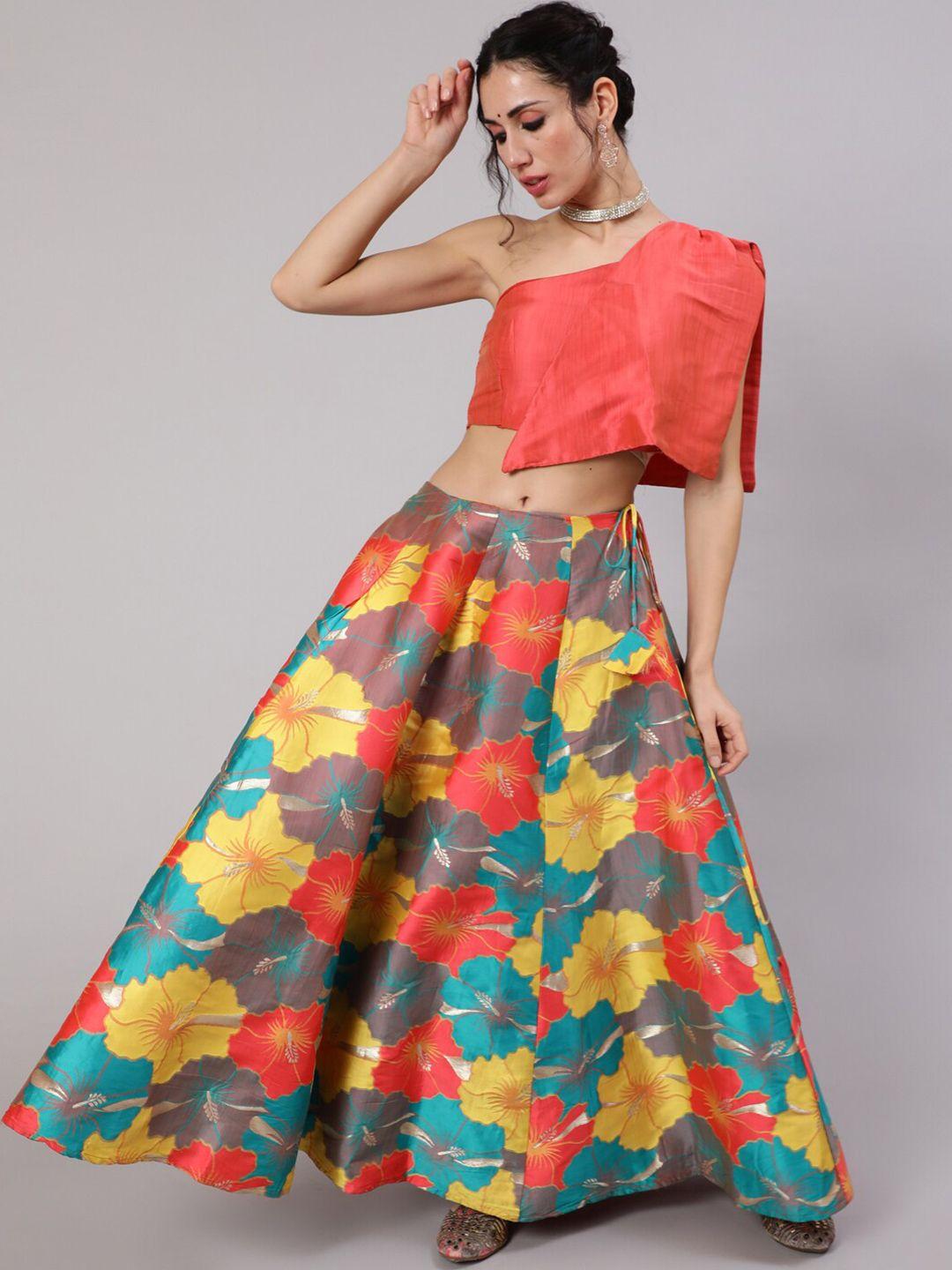 aks red & yellow ready to wear lehenga &