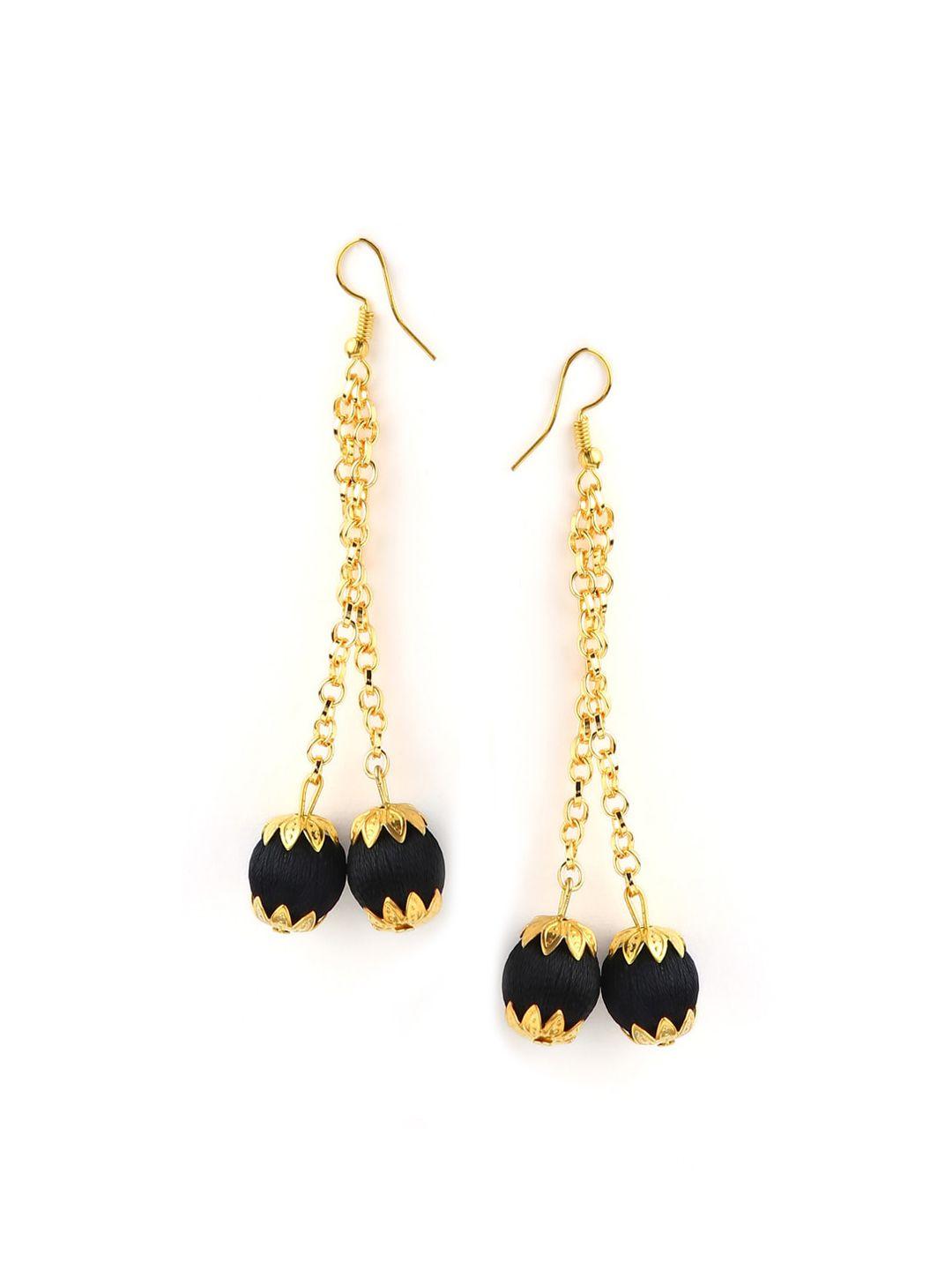 akshara black contemporary drop earrings
