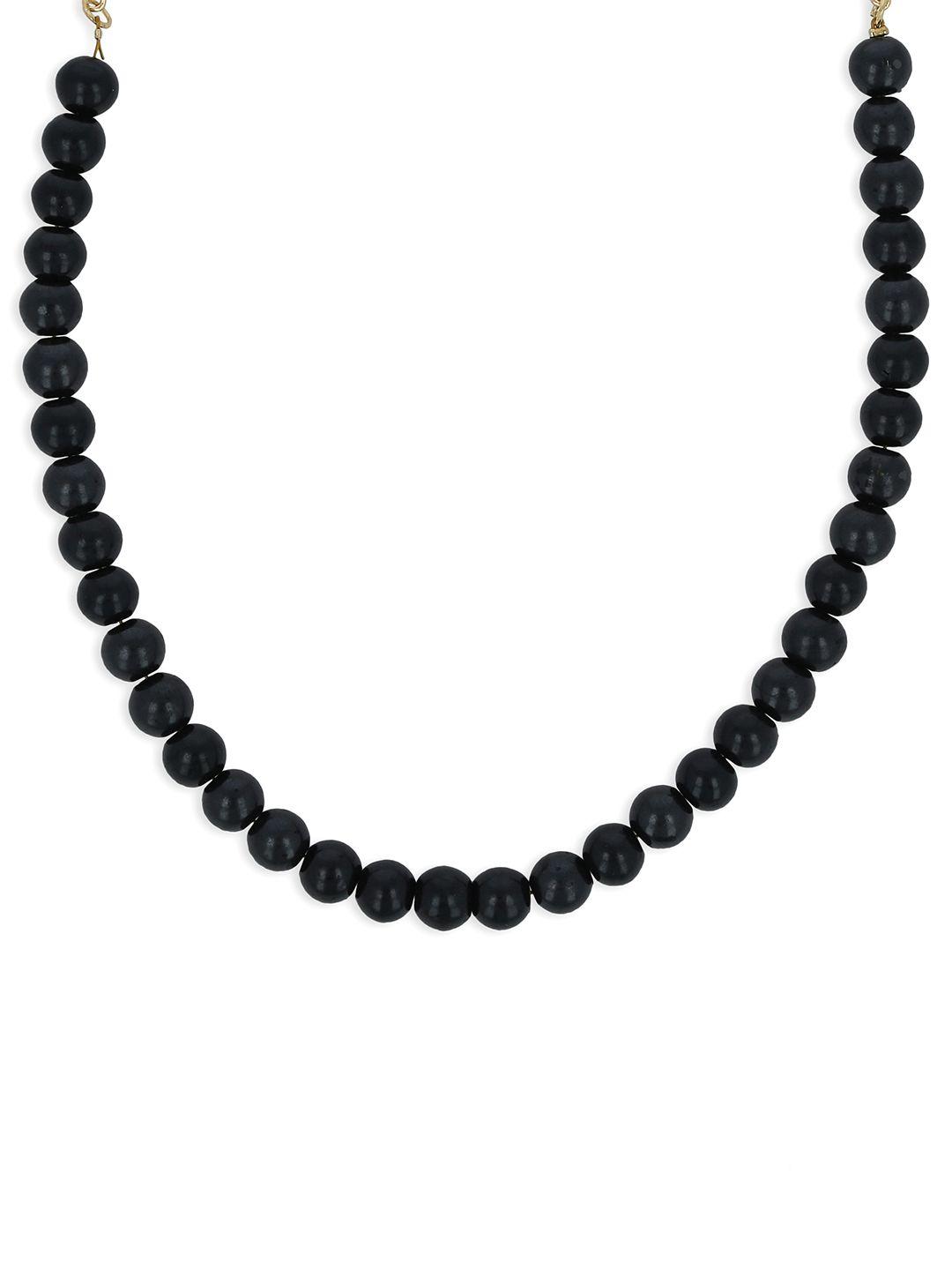 akshara girls black synthetic handcrafted necklace
