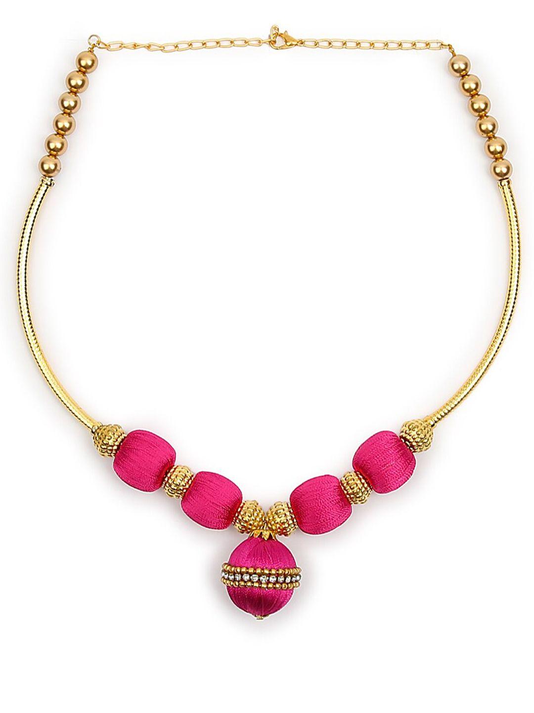 akshara pink & gold-toned choker necklace