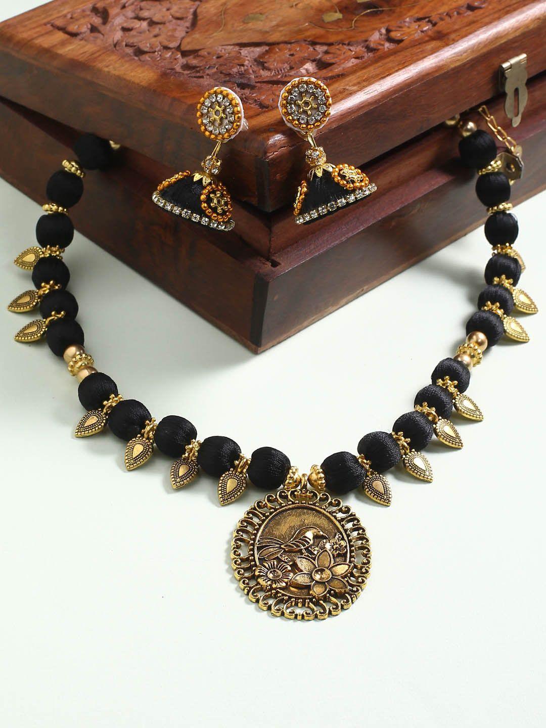 akshara black german silver jewelry set