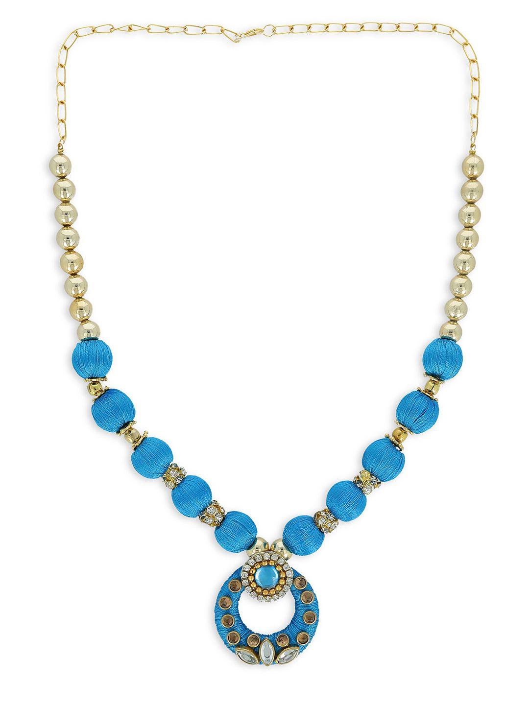 akshara blue & gold-toned necklace