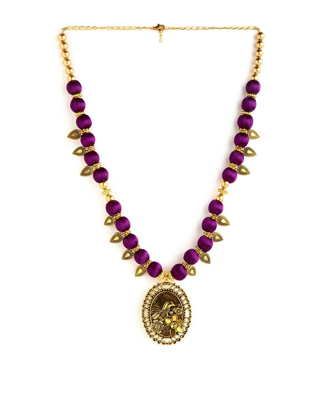 akshara german silver brass-plated necklace