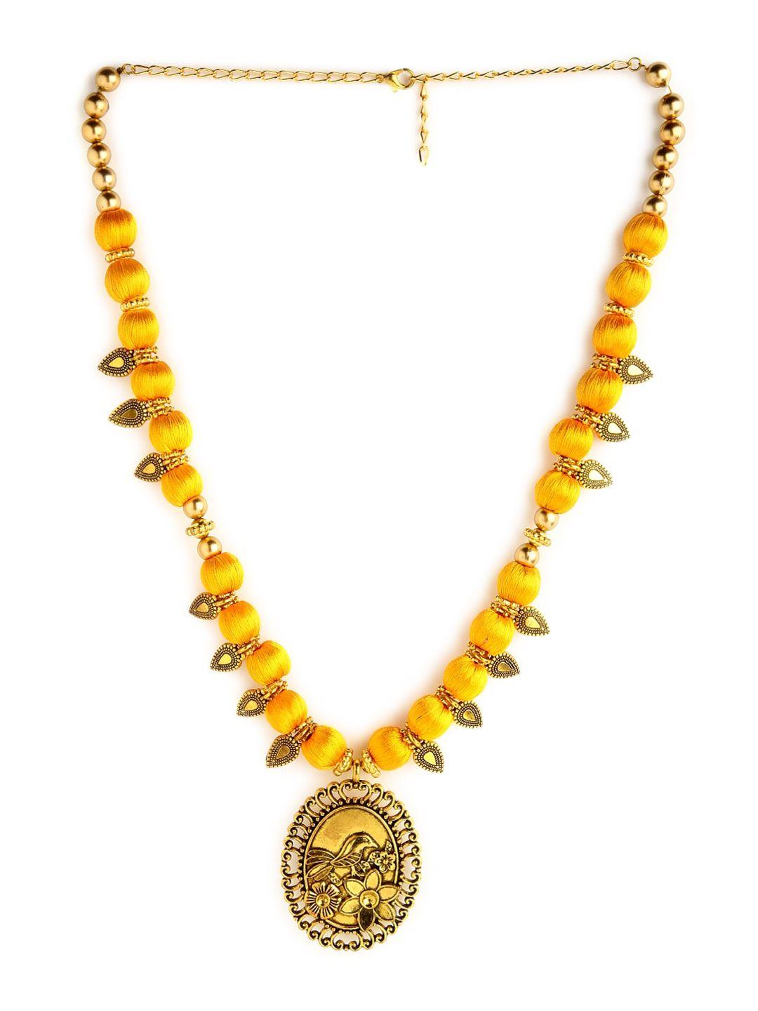 akshara german silver brass-plated necklace