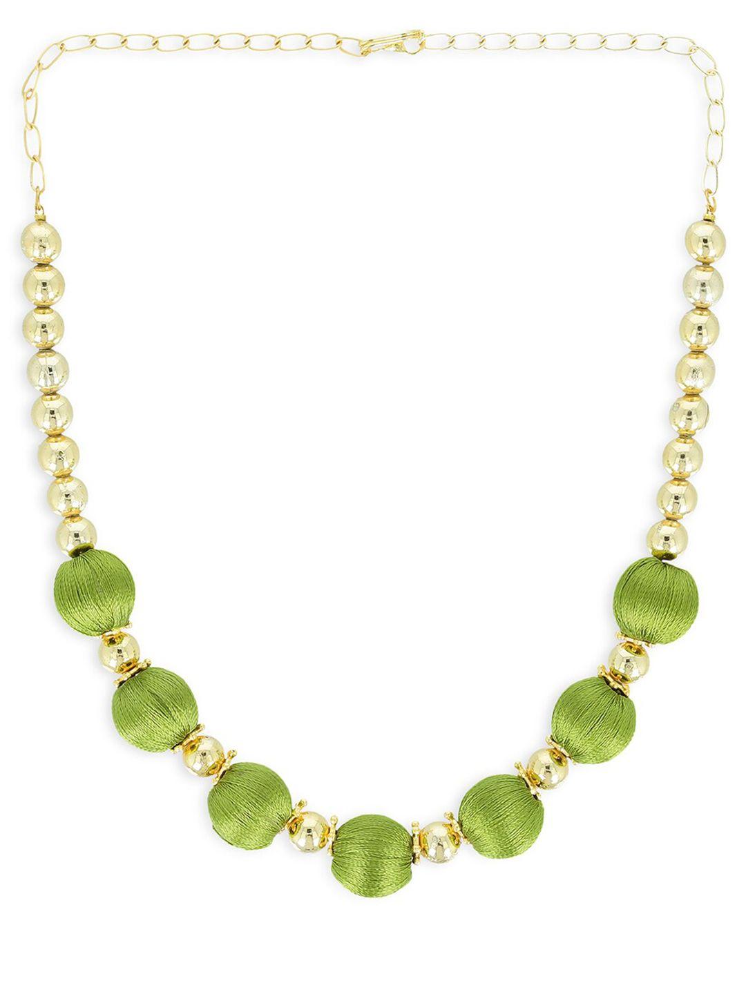 akshara girls green handcrafted necklace