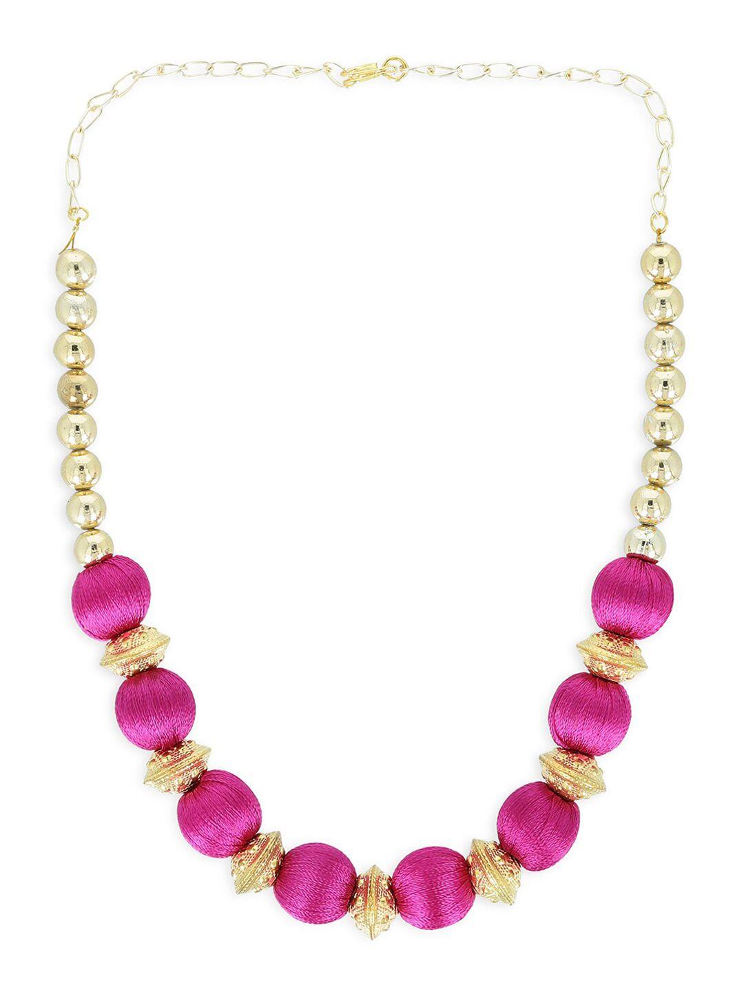 akshara girls pink & gold-toned alloy gold-plated handcrafted necklace