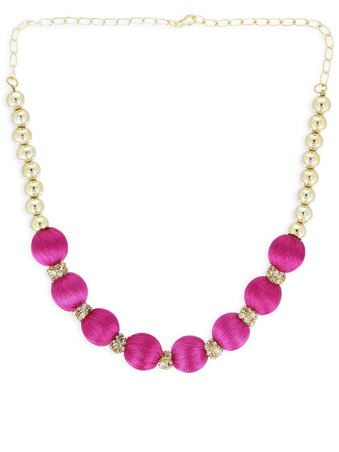 akshara girls pink gold-plated handcrafted necklace