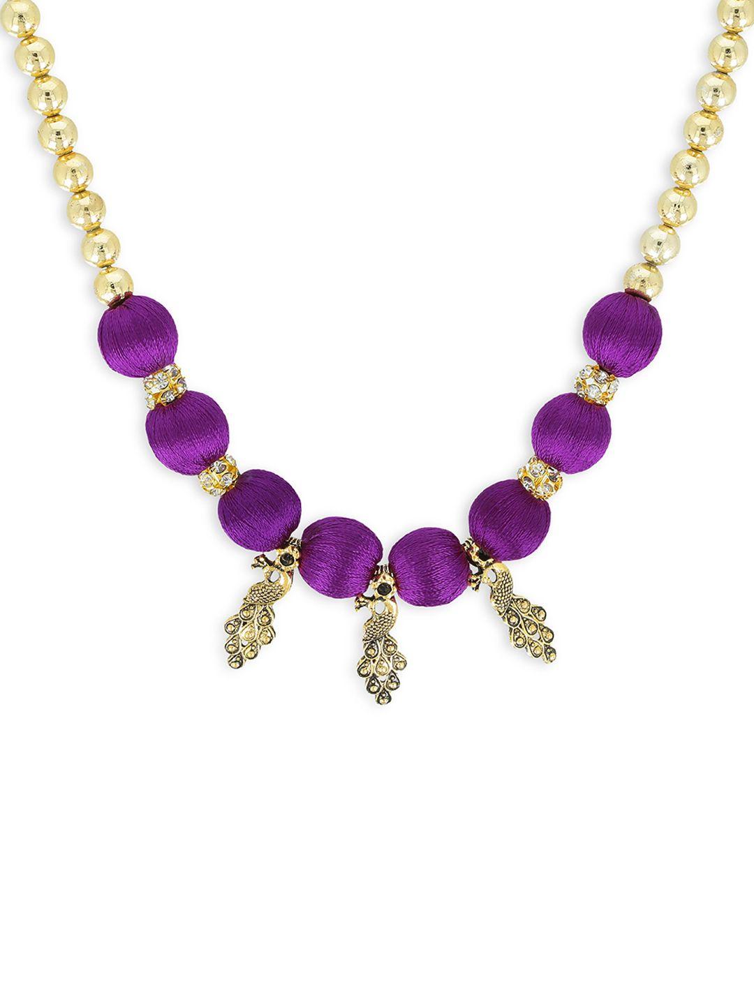 akshara girls purple synthetic handcrafted necklace