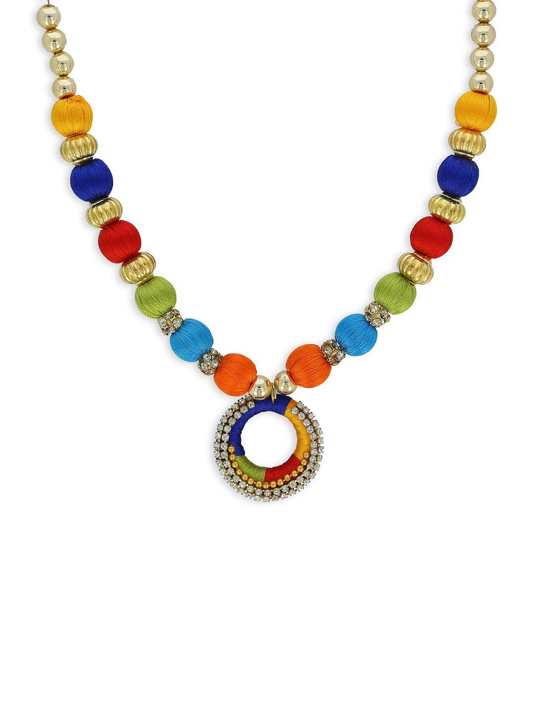 akshara girls yellow gold-plated handcrafted necklace