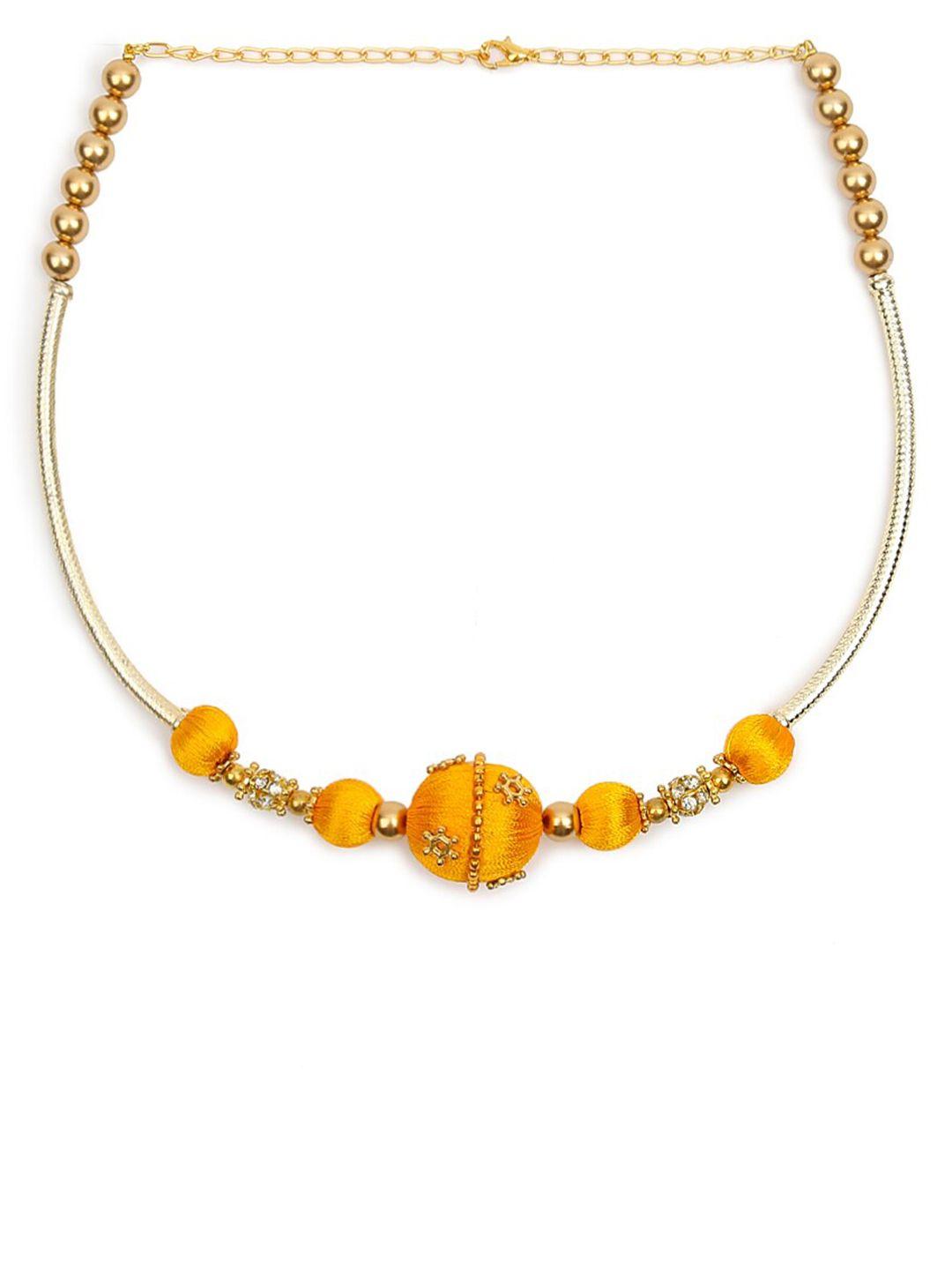 akshara gold-toned & silver-toned choker necklace