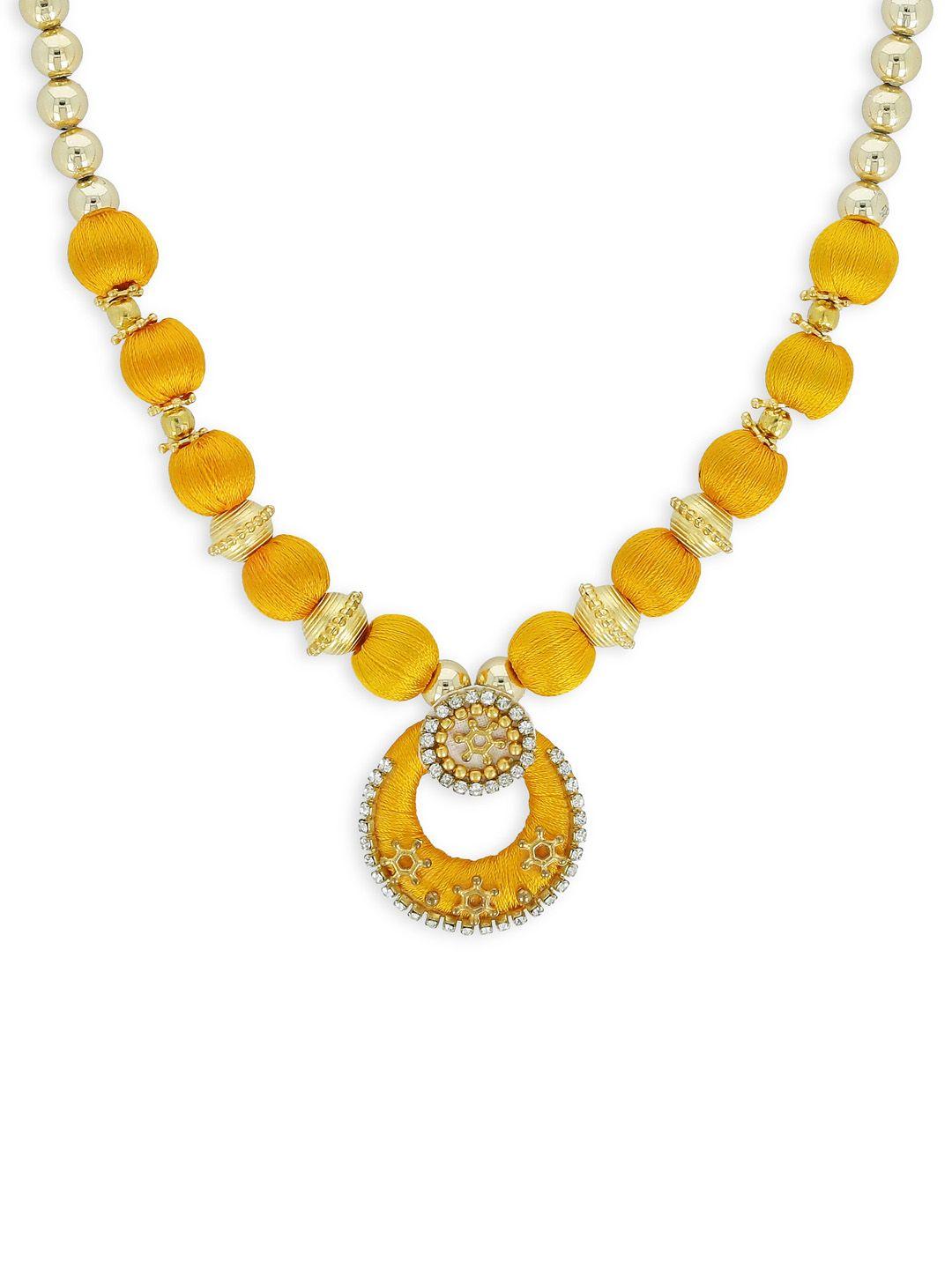 akshara gold-toned handcrafted beaded necklace