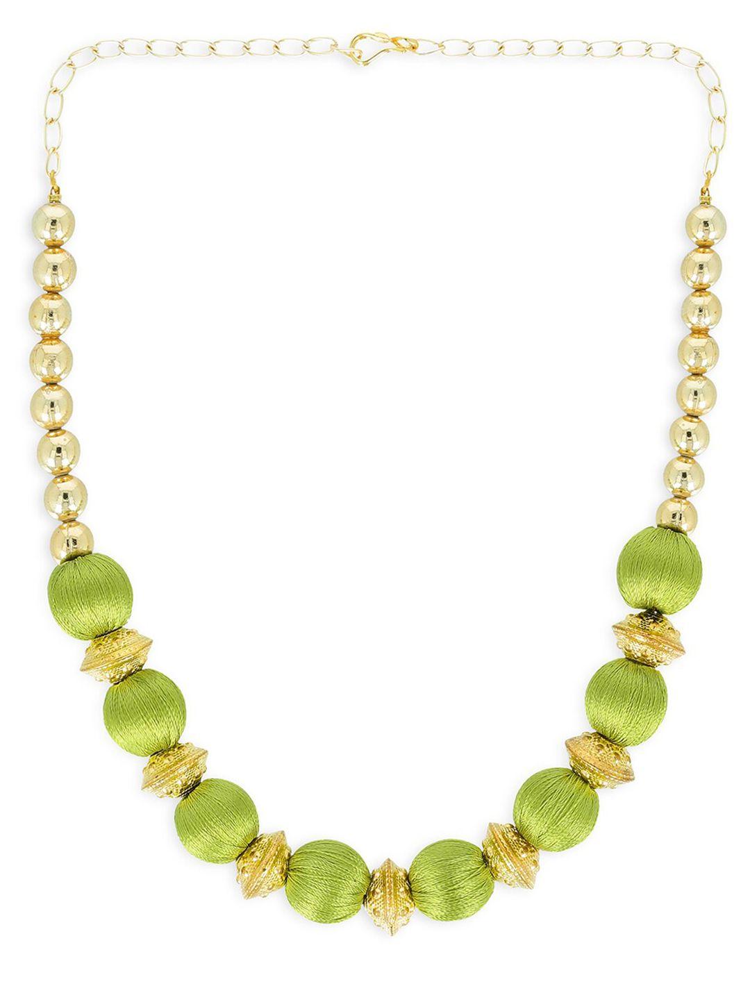 akshara green & gold-toned choker necklace