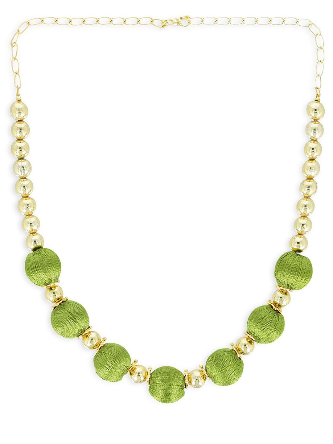 akshara green & gold-toned choker necklace