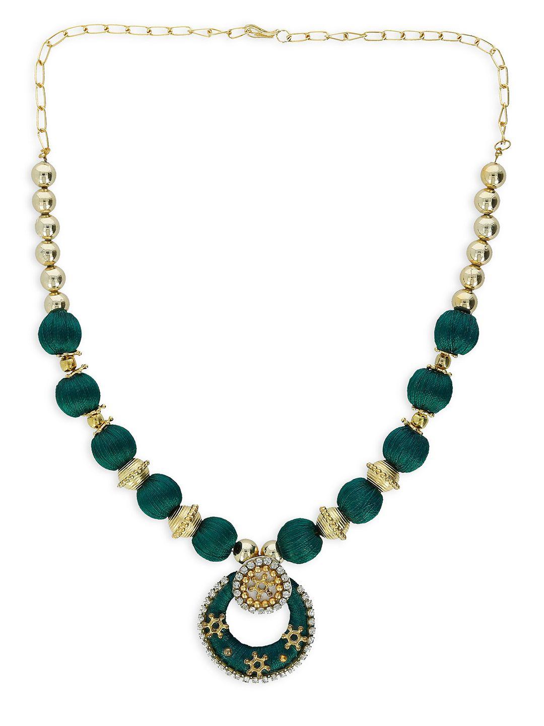 akshara green & white choker necklace