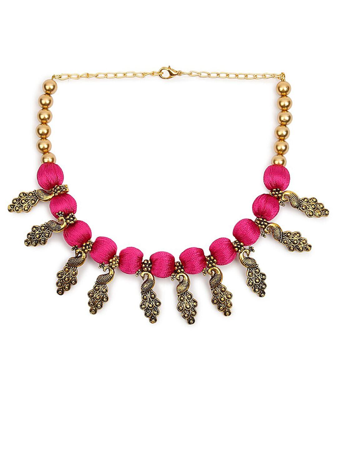 akshara pink & gold-toned choker necklace