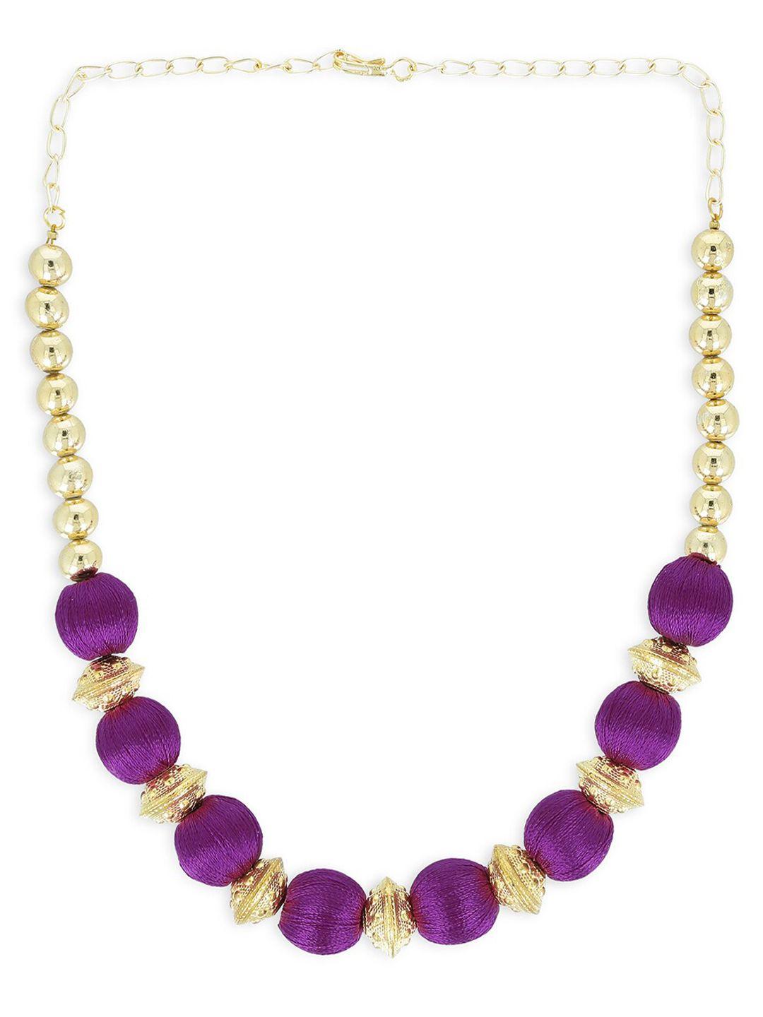 akshara purple & gold-toned choker necklace