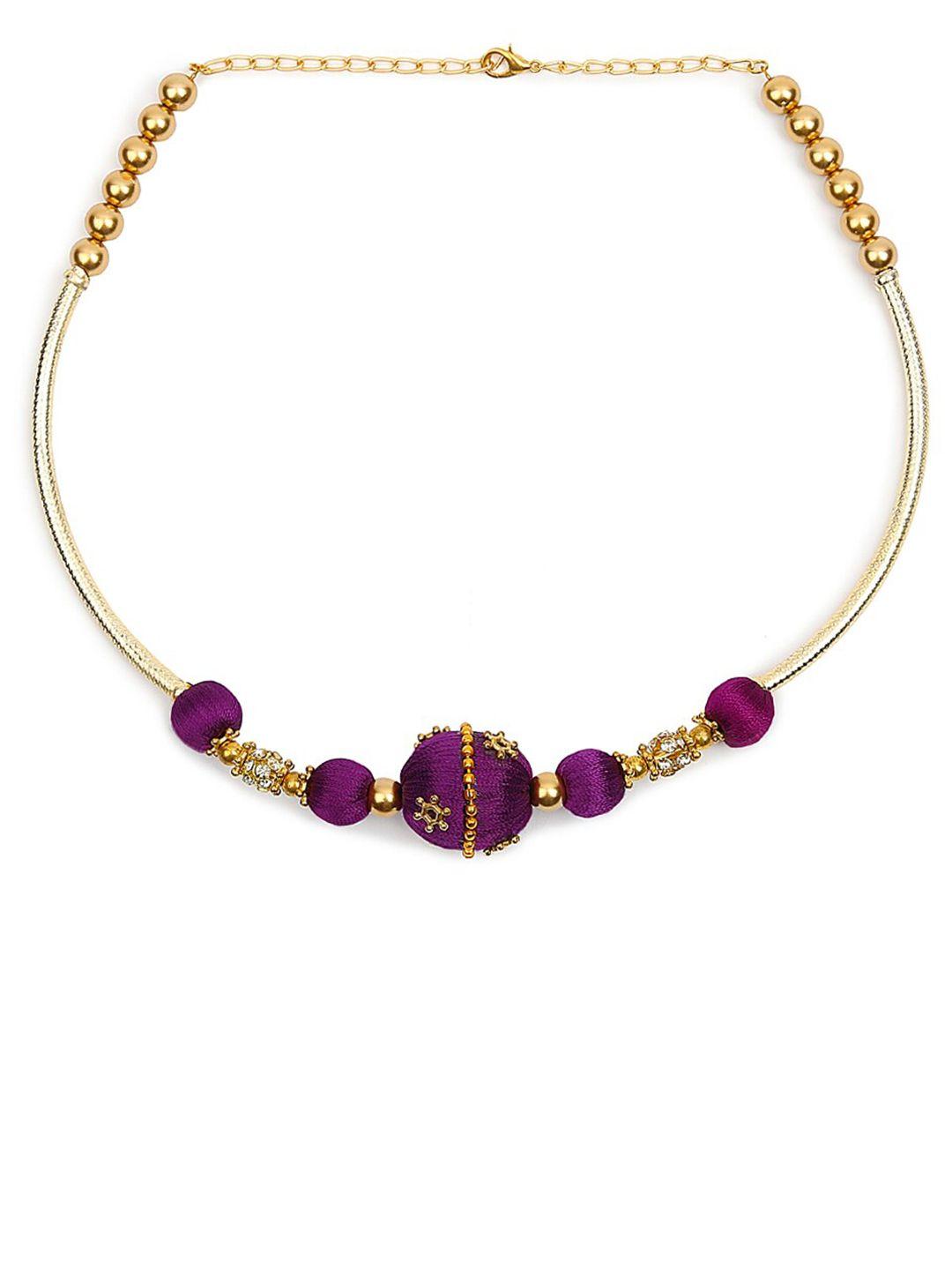 akshara purple & gold-toned necklace