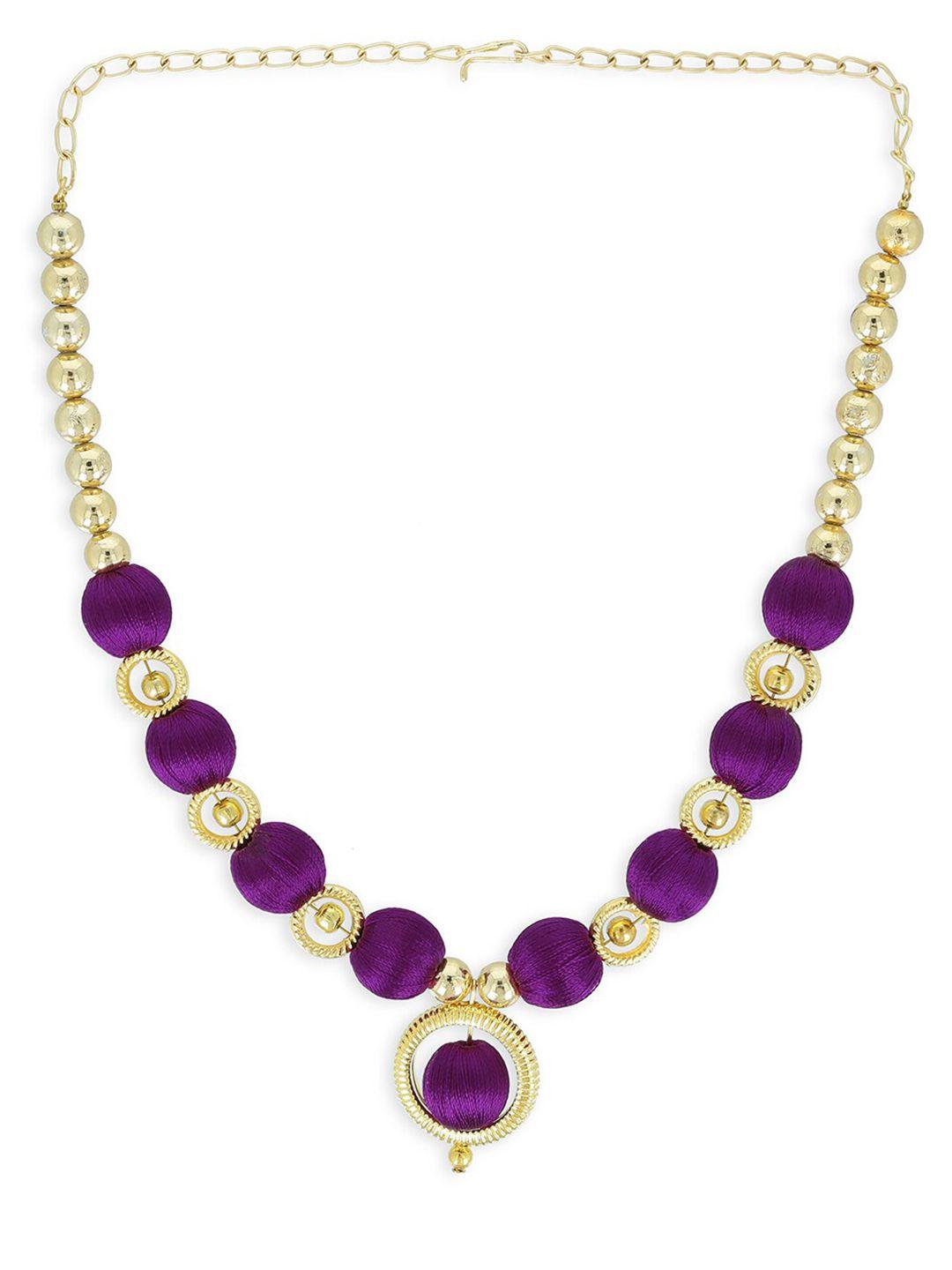 akshara purple & gold-toned necklace